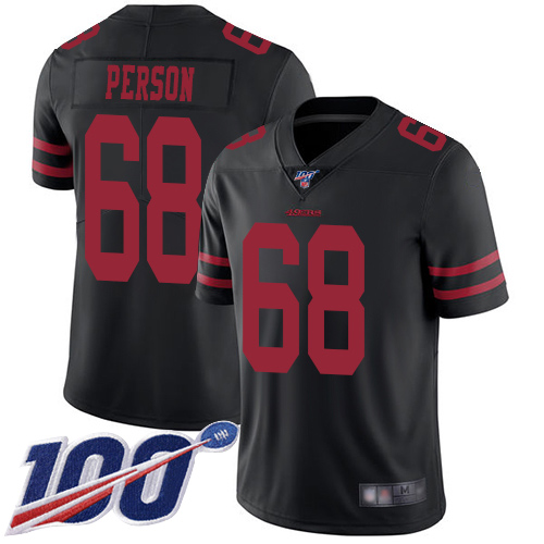 San Francisco 49ers Limited Black Men Mike Person Alternate NFL Jersey #68 100th Season Vapor Untouchable->san francisco 49ers->NFL Jersey